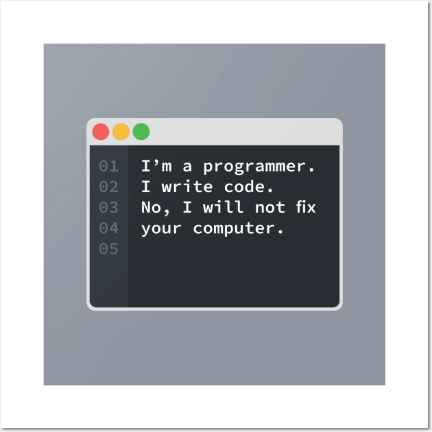 I Am A Programmer Wall Art by codewearIO